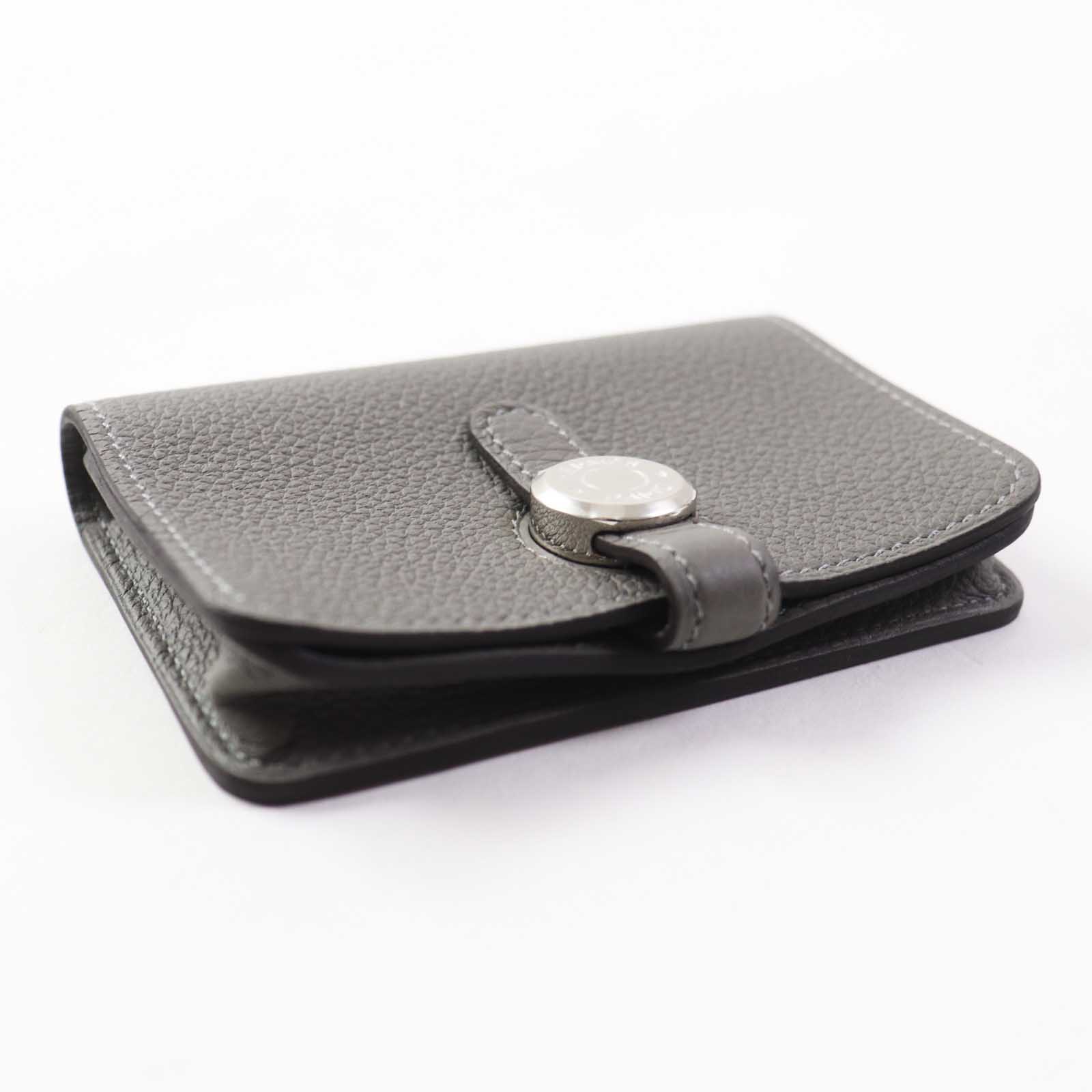 Hermes Dogon Card Holder Silver Hardware