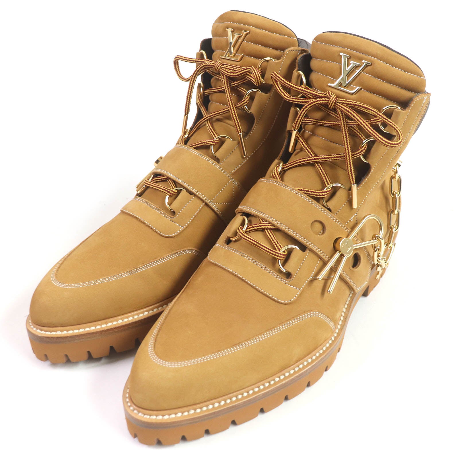 Louis Vuitton Creeper Line Ankle Work Boots Beige