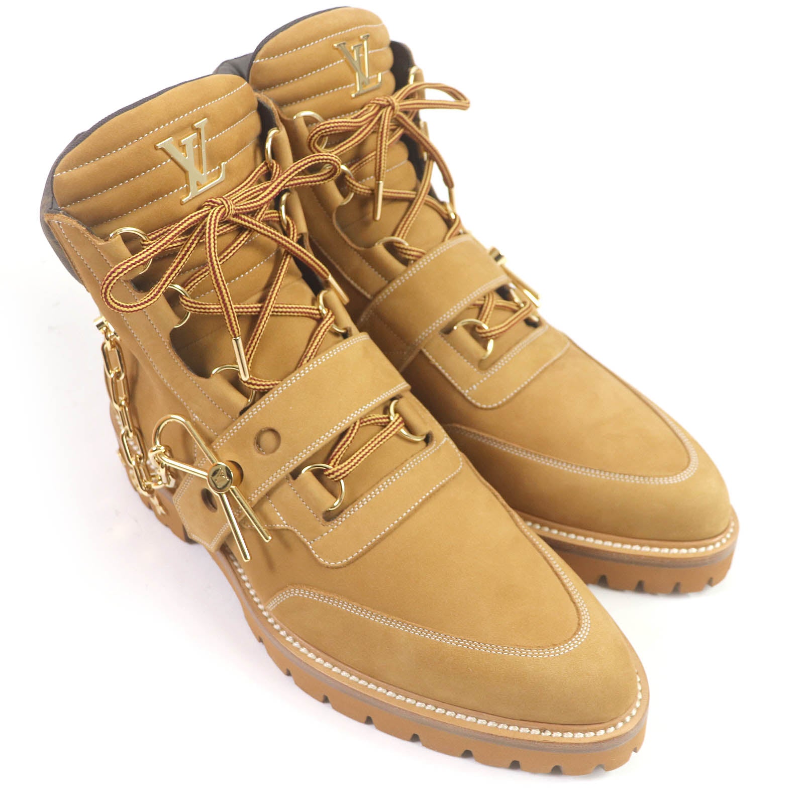 Louis Vuitton Creeper Line Ankle Work Boots Beige