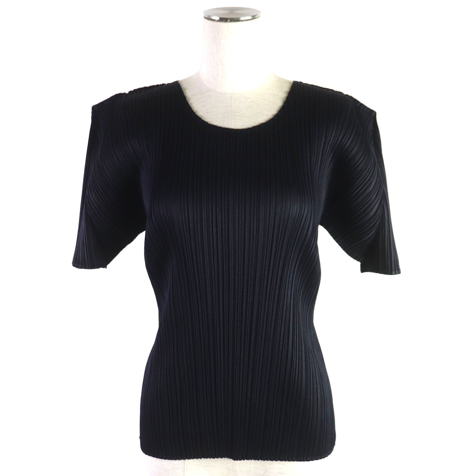 Issey Miyake Polyester T-shirt Navy Women