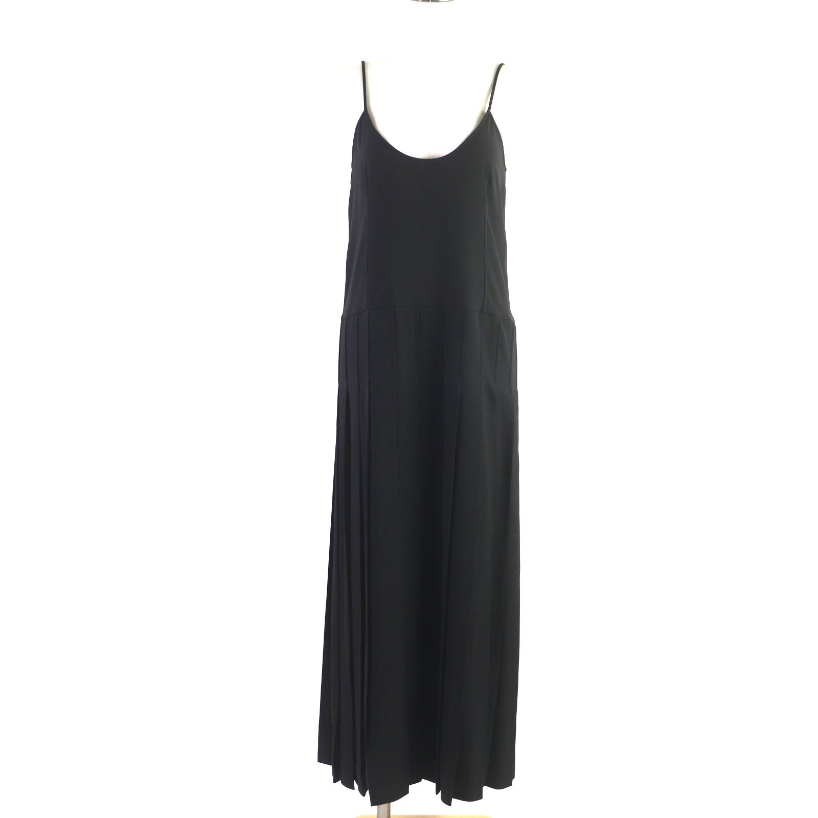 Chloe Sleeveless Pleated Camisole Dress Black 34