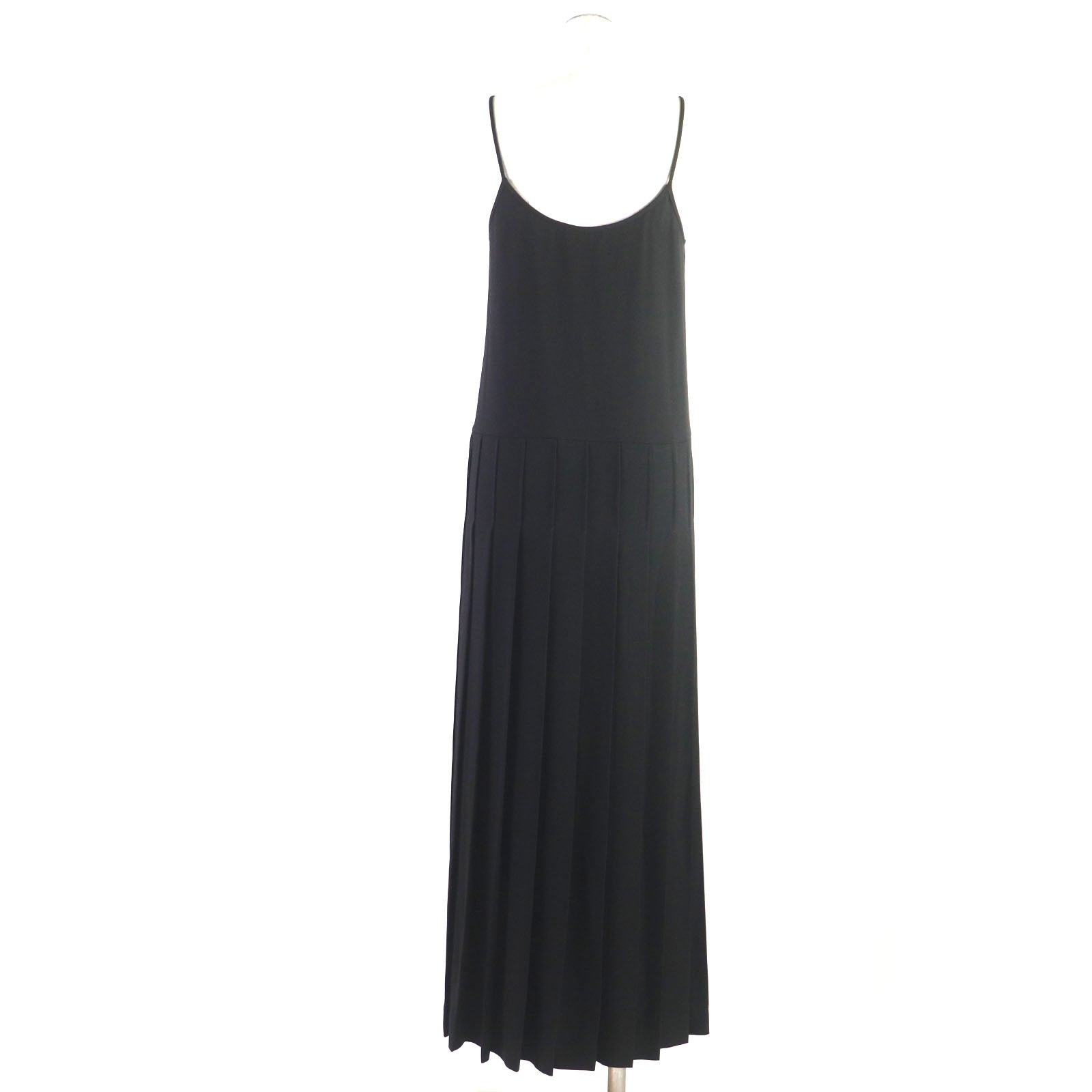 Chloe Sleeveless Pleated Camisole Dress Black 34