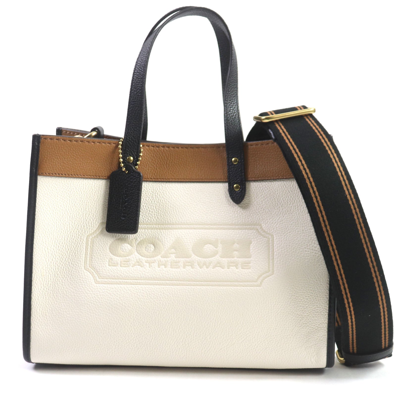 Coach C0777 3D Color Block Leather Tote Bag