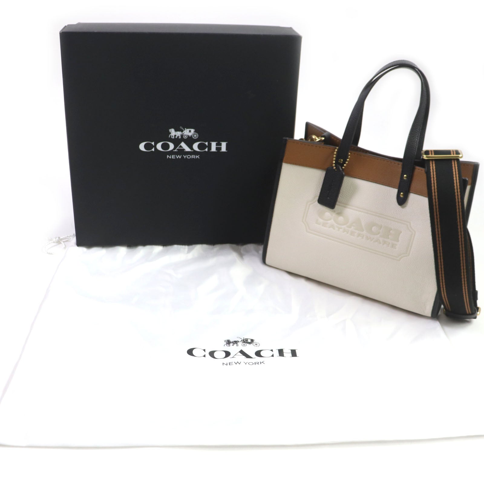 Coach C0777 3D Color Block Leather Tote Bag