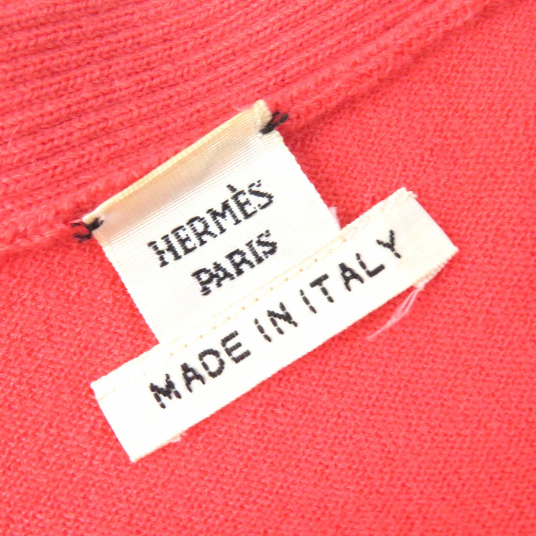 HERMES Cashmere V-neck Cardigan Red Pink