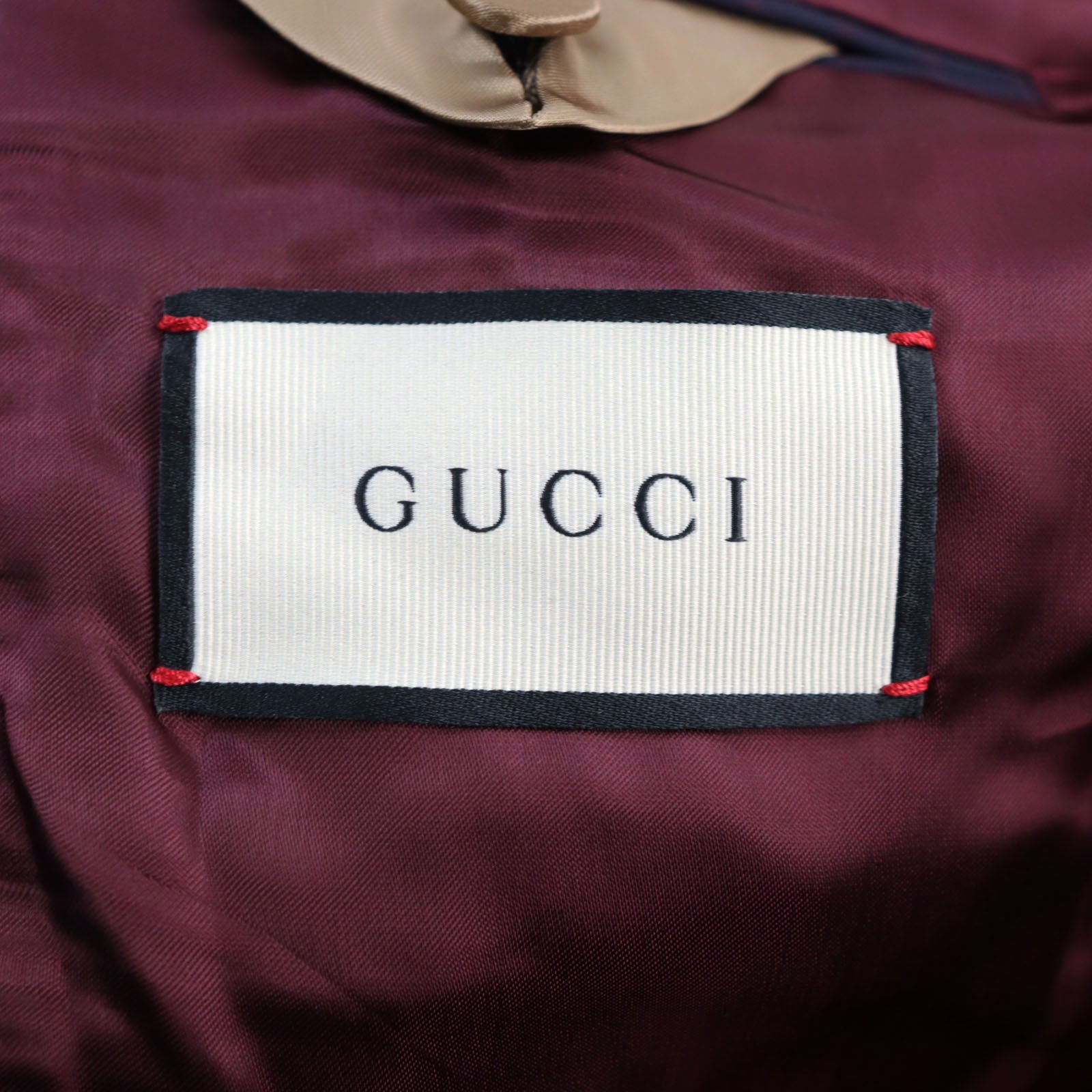 Gucci Wool Logo Stripe Suit Navy Red 46