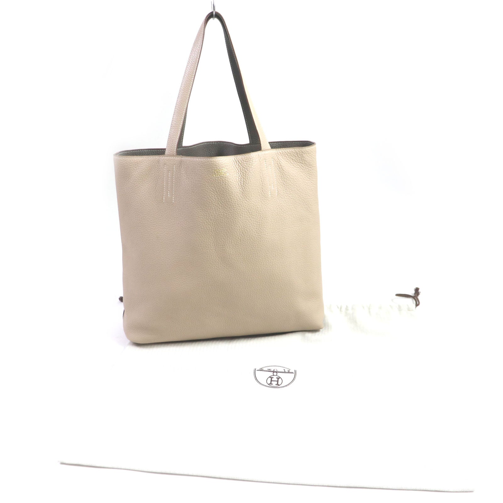 Hermes Doble Sense 45 Reversible Leather Tote Bag