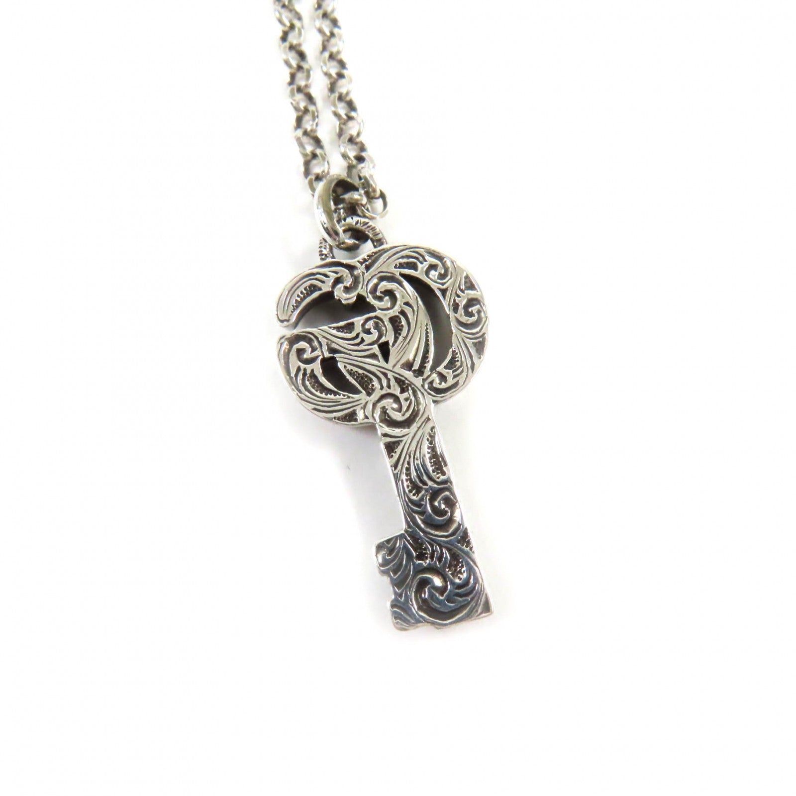 GUCCI AG925 Double G Key Necklace Silver