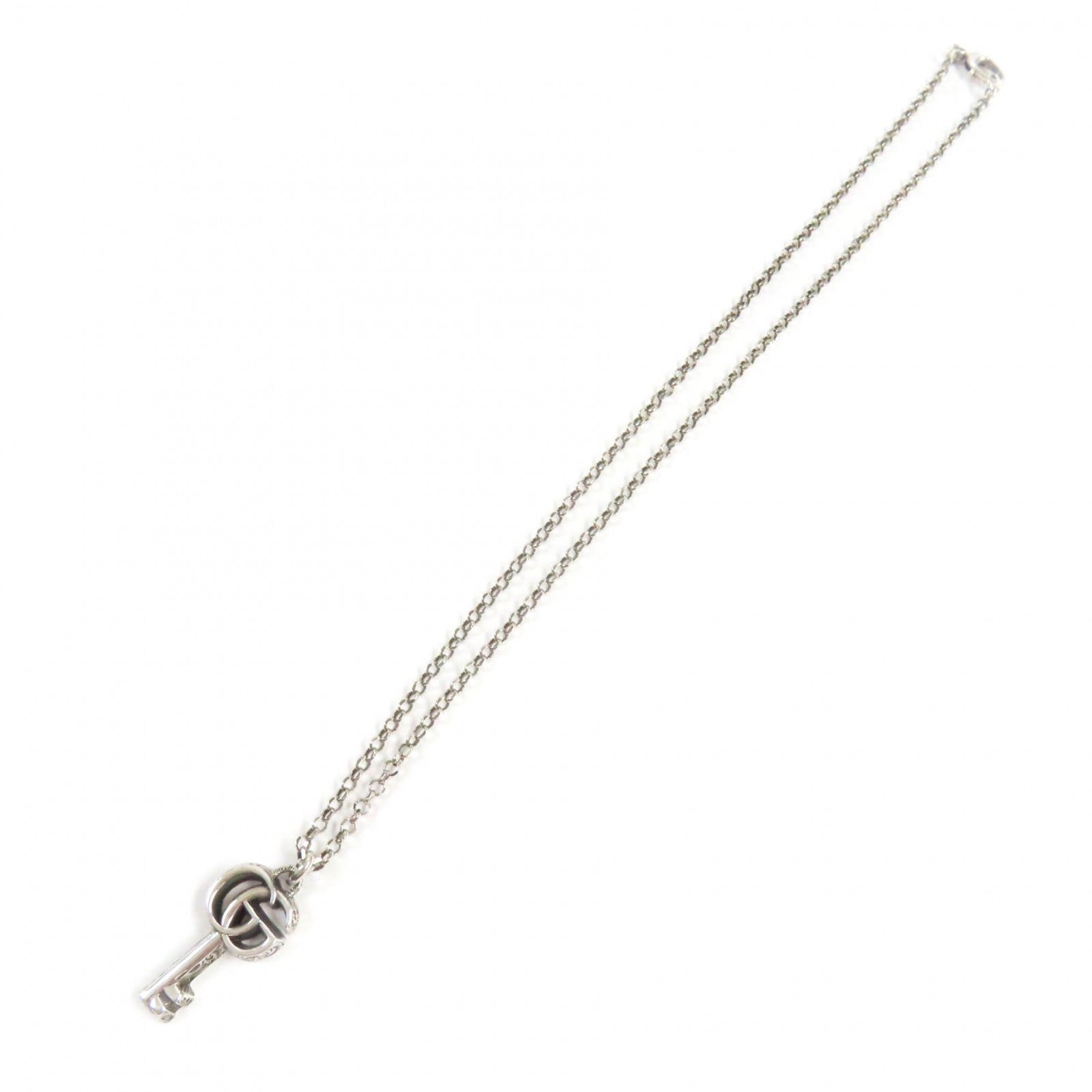 GUCCI AG925 Double G Key Necklace Silver