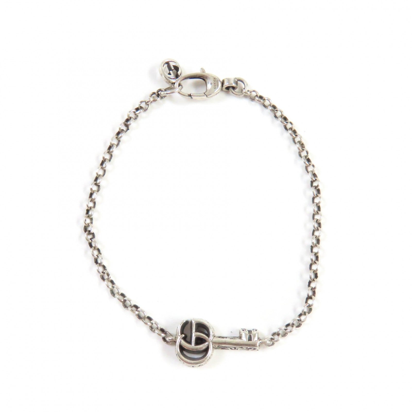 Gucci AG925 Double G Key Bracelet Silver