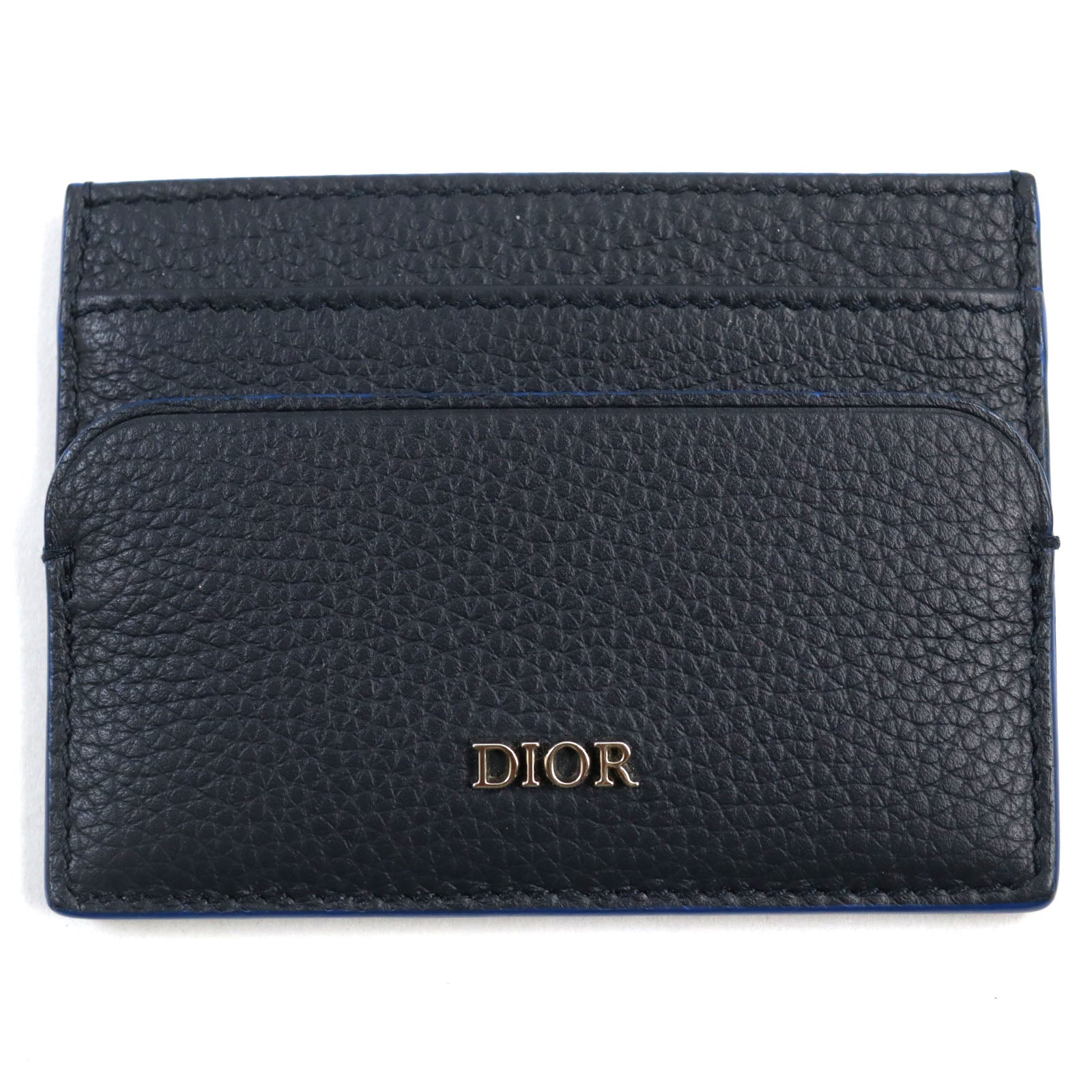 DIOR Leather Business Card Holder Navy