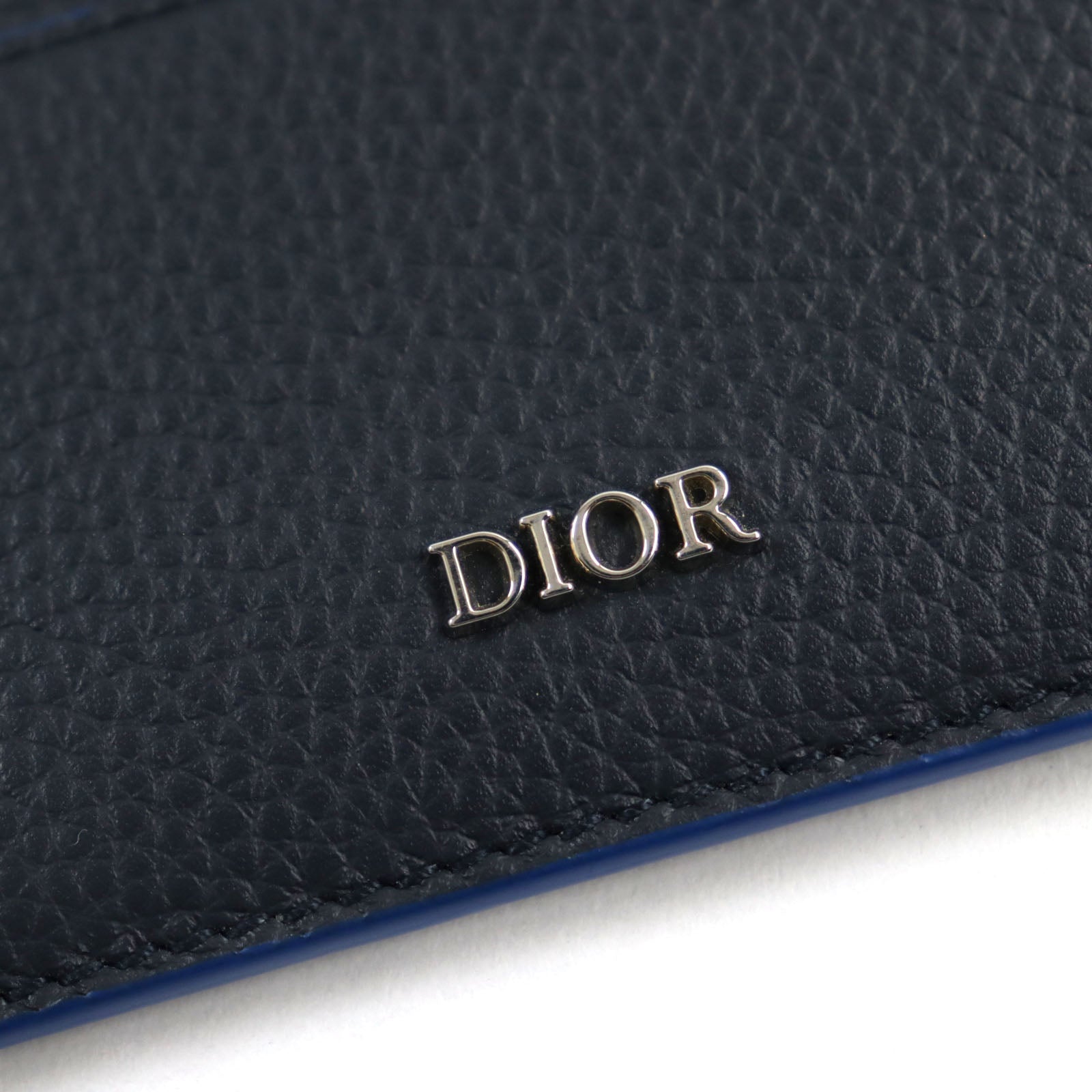 DIOR Leather Business Card Holder Navy