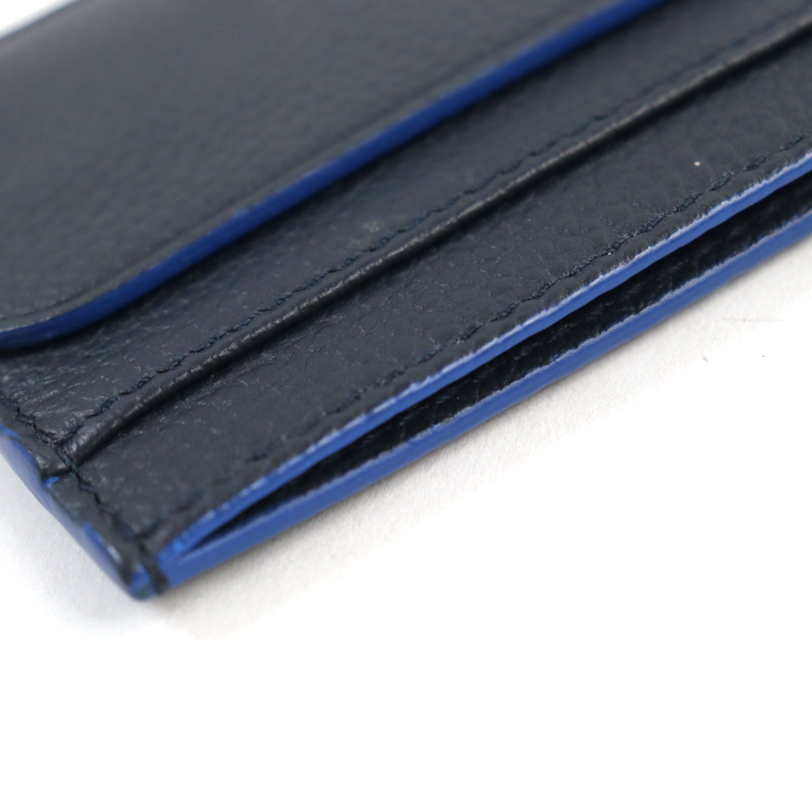 DIOR Leather Business Card Holder Navy