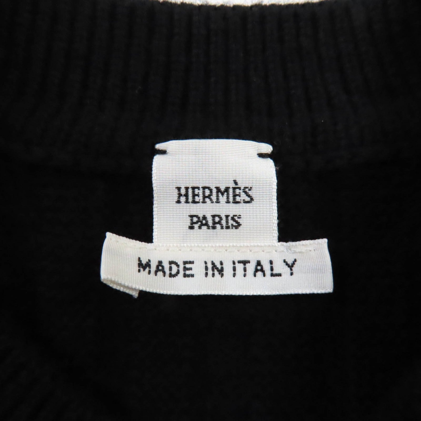 Hermes Wool H Motif Crew Neck Sweater Black