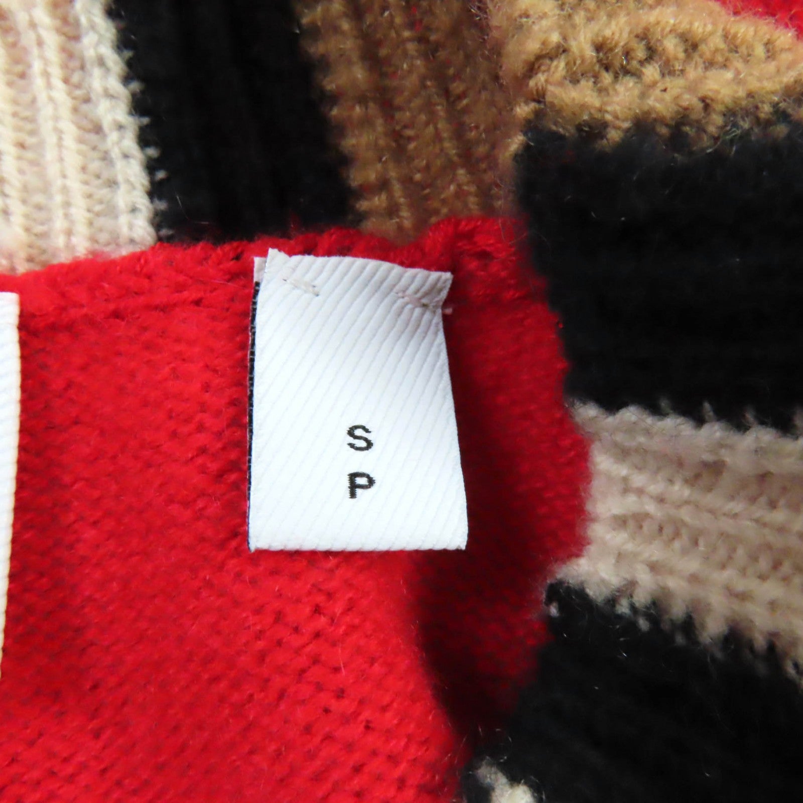 Burberry Cashmere Nylon Nova Check Crew Neck Sweater Red