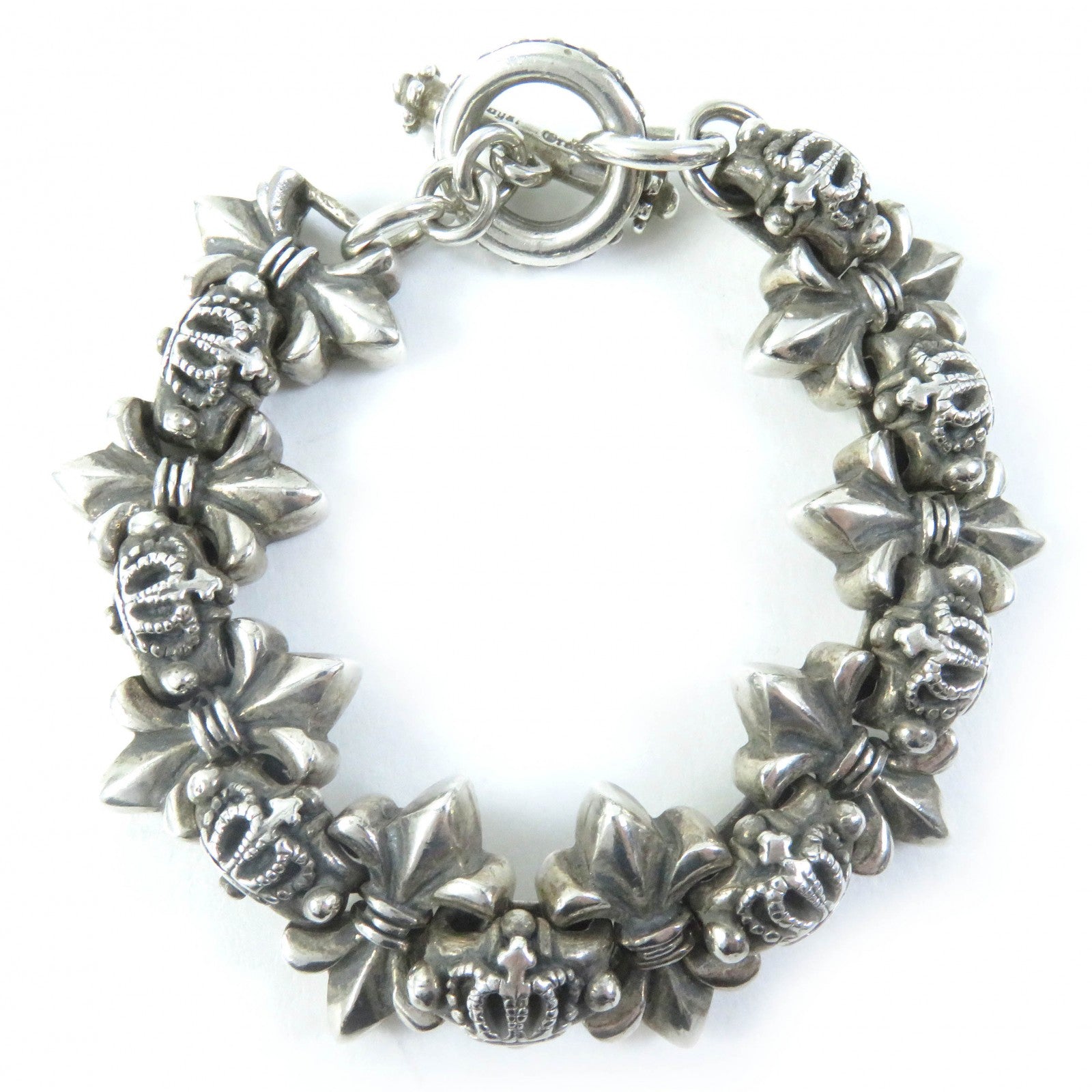 SV925 Silver Double Flare Crown Bracelet