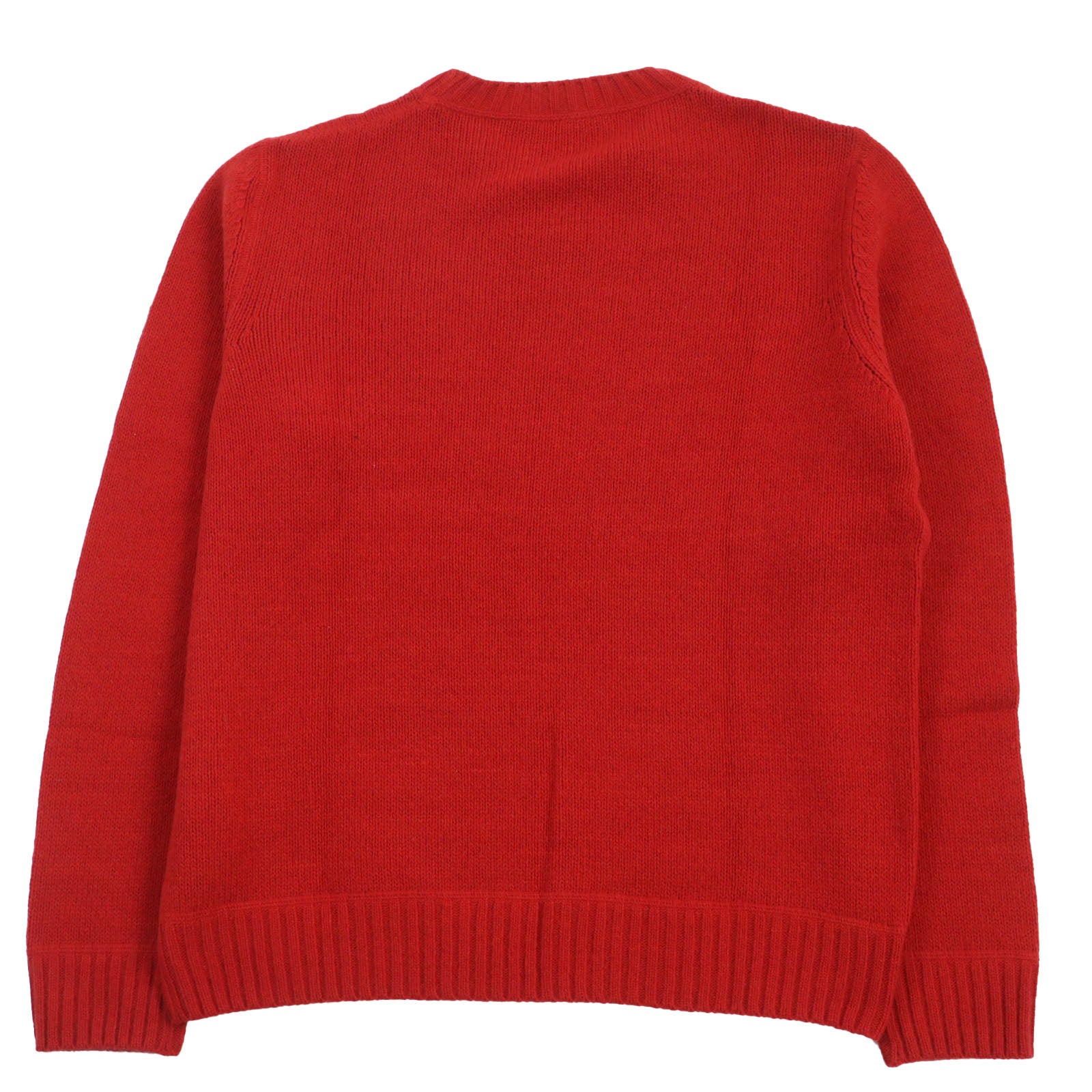 Prada Wool Cashmere Logo Crew Neck Sweater Red