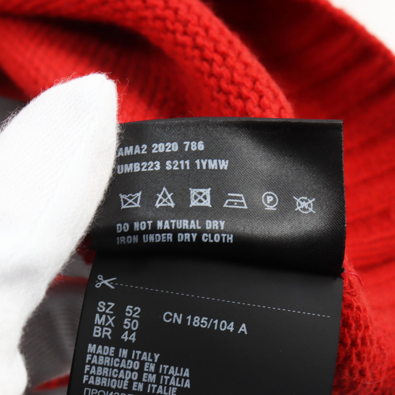 Prada Wool Cashmere Logo Crew Neck Sweater Red