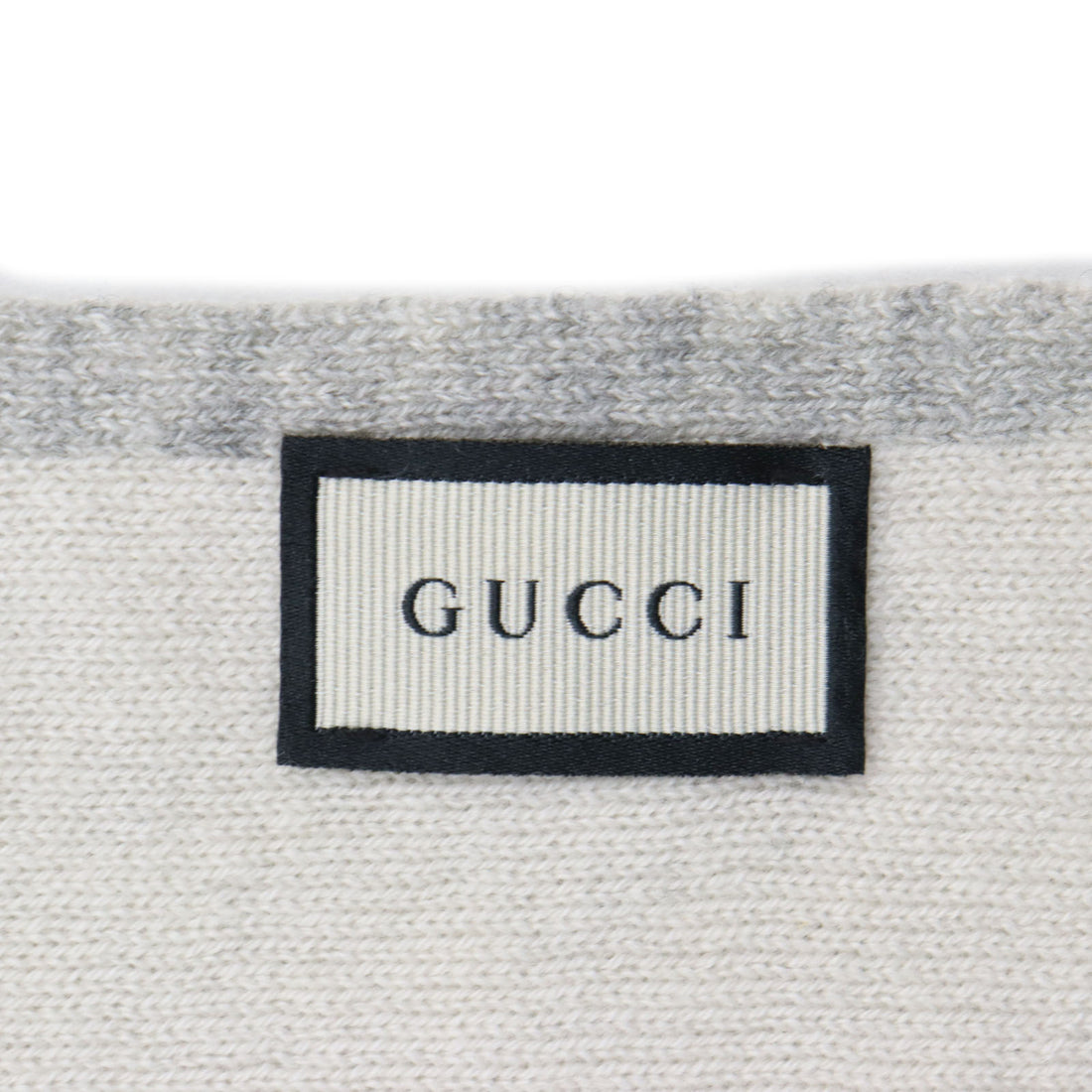 GUCCI Cashmere Interlocking G Scarf Ivory Gray