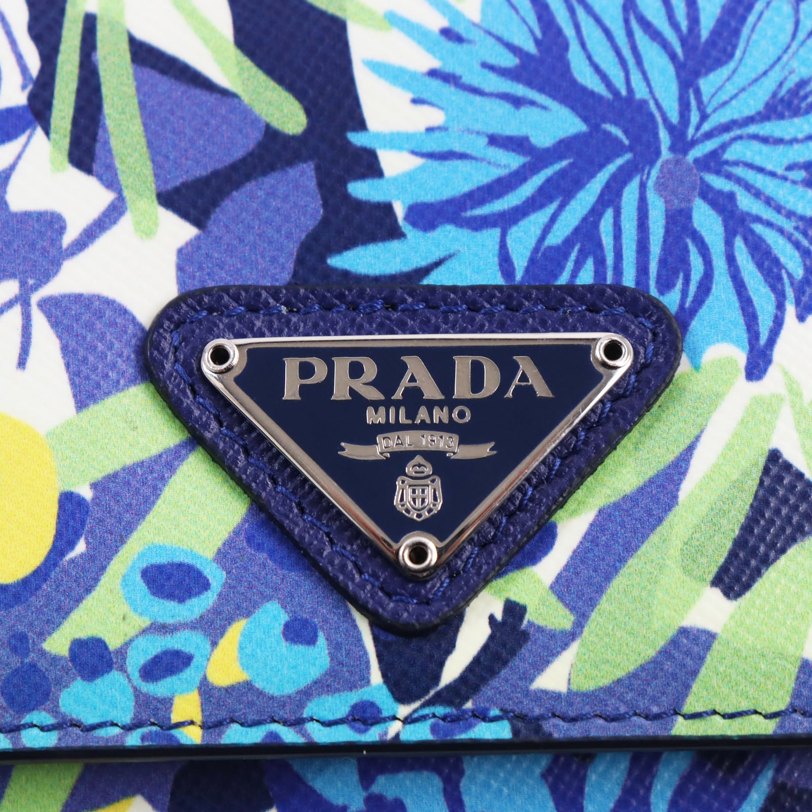 Prada Saffiano Floral Bifold Long Wallet