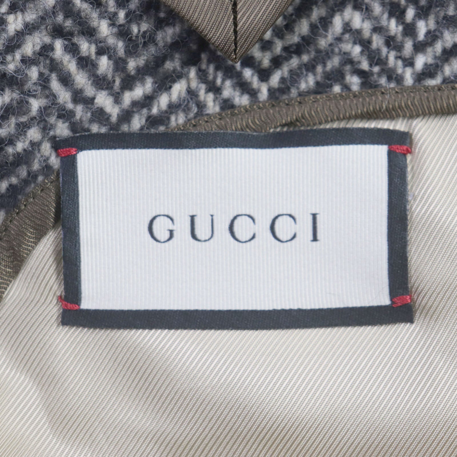 Gucci Wool Alpaca Mohair Nylon Herringbone Coat