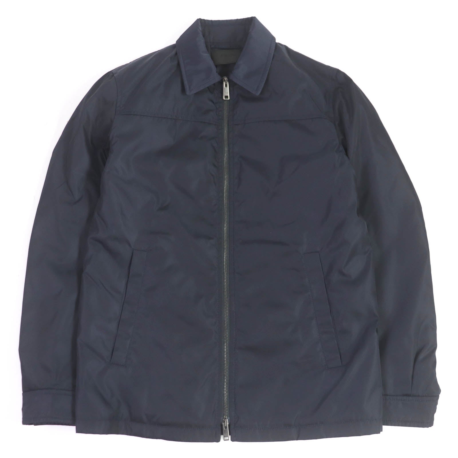 Prada Nylon Rayon WZIP Blouson Navy 46