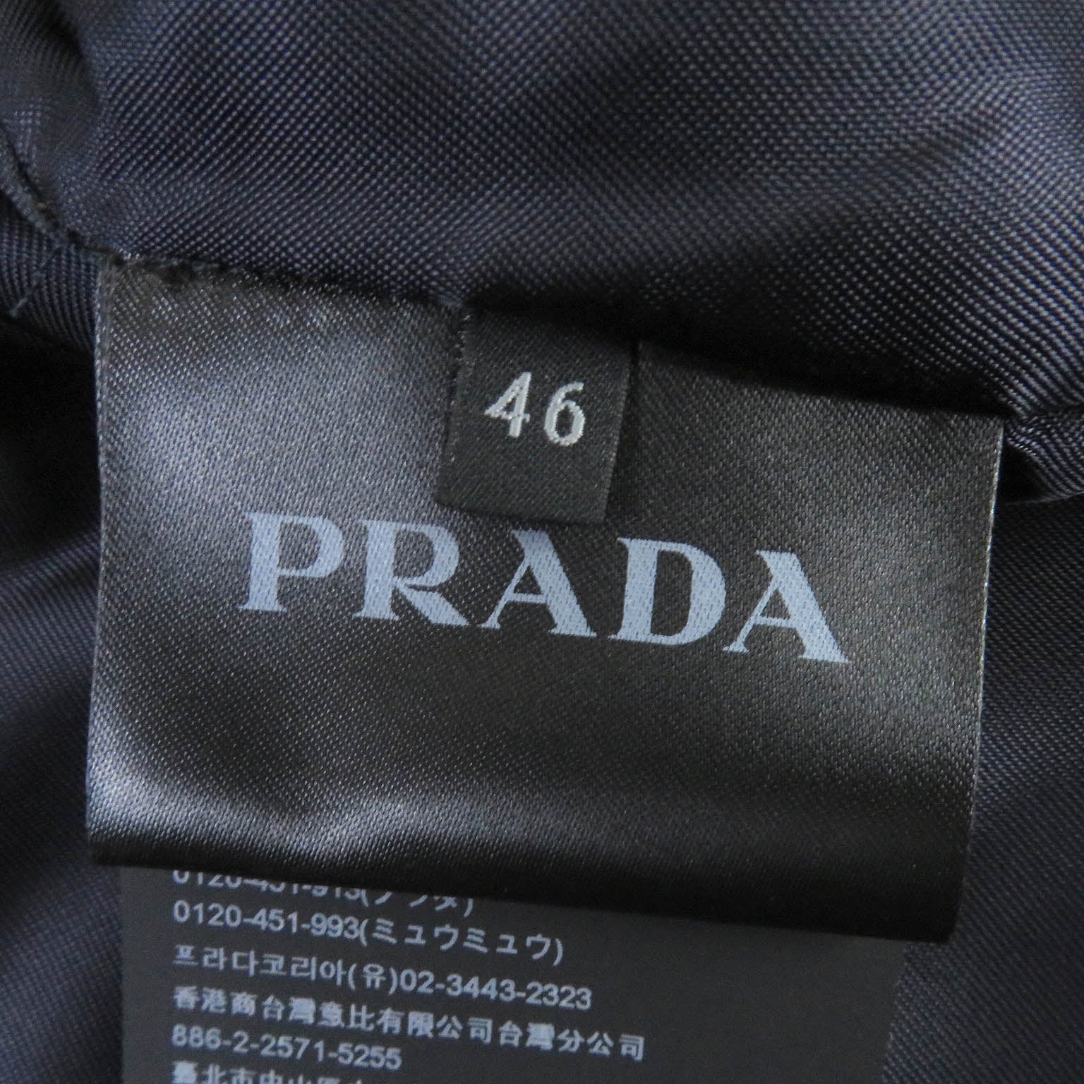 Prada Nylon Rayon WZIP Blouson Navy 46