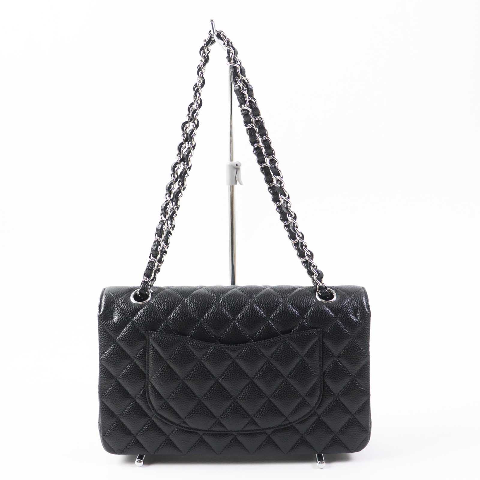 Chanel Caviar Skin Double Flap Chain Shoulder Bag