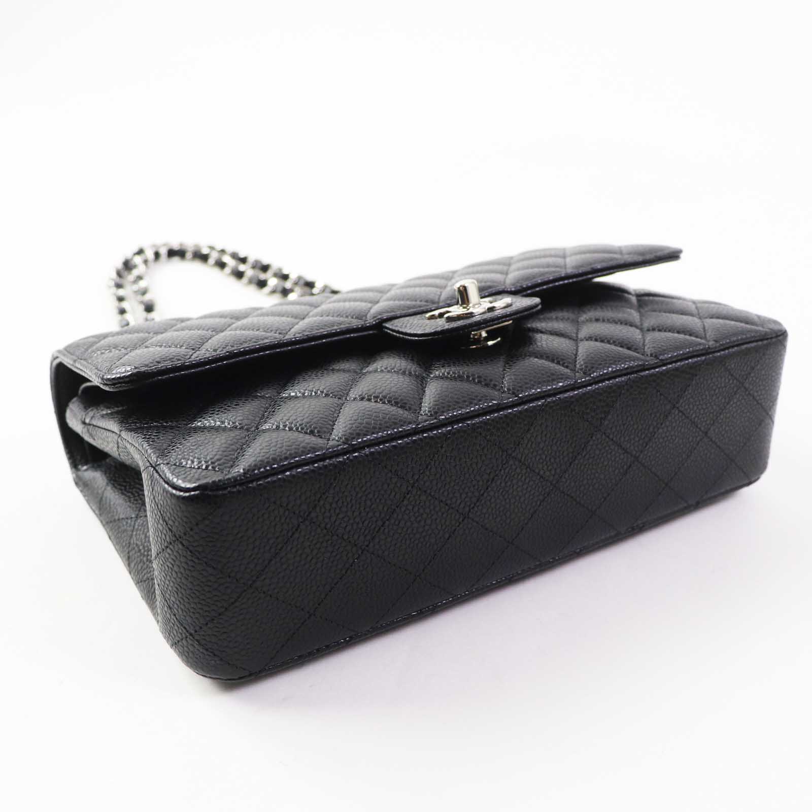 Chanel Caviar Skin Double Flap Chain Shoulder Bag