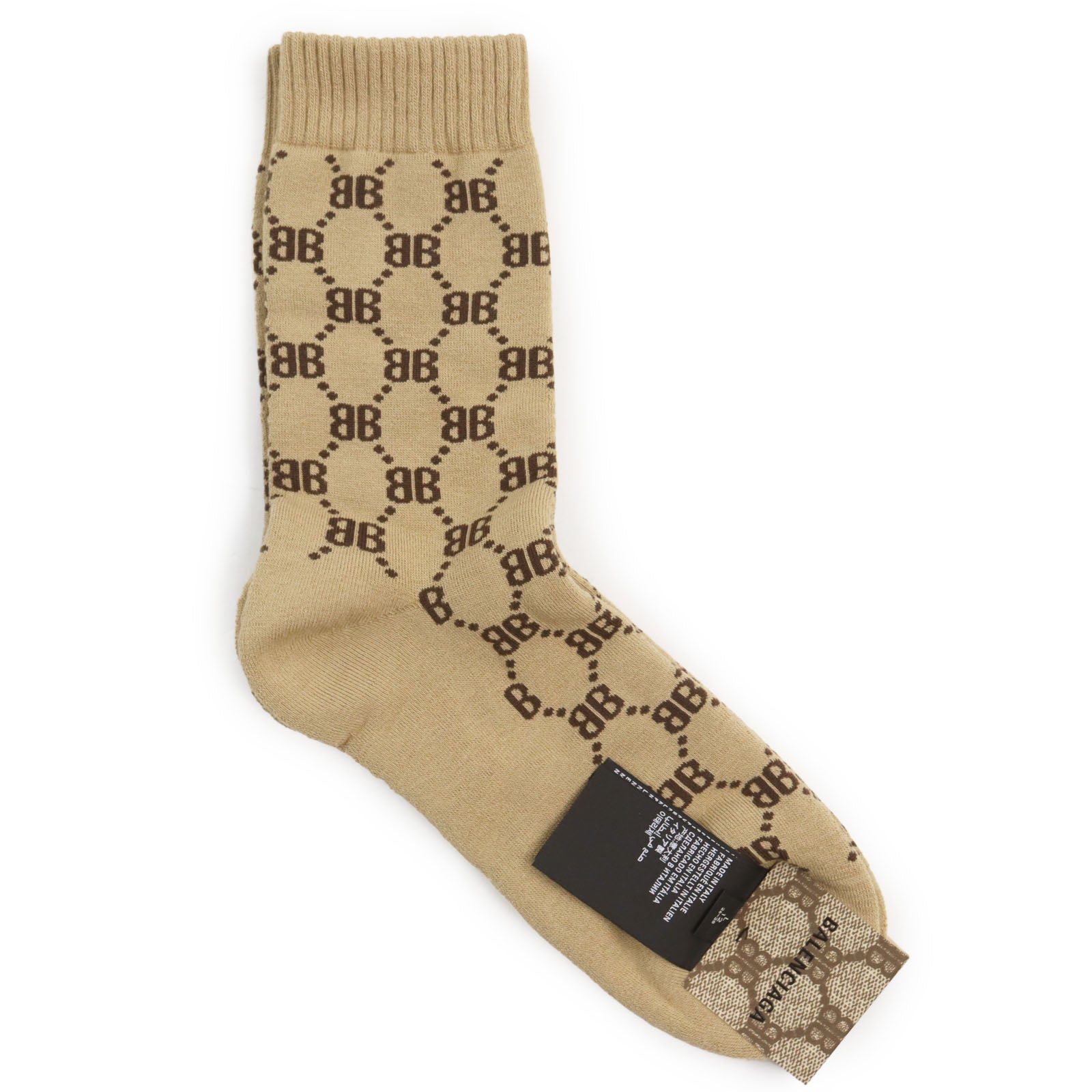 Balenciaga Gucci 2022 BB Logo Socks Brown L