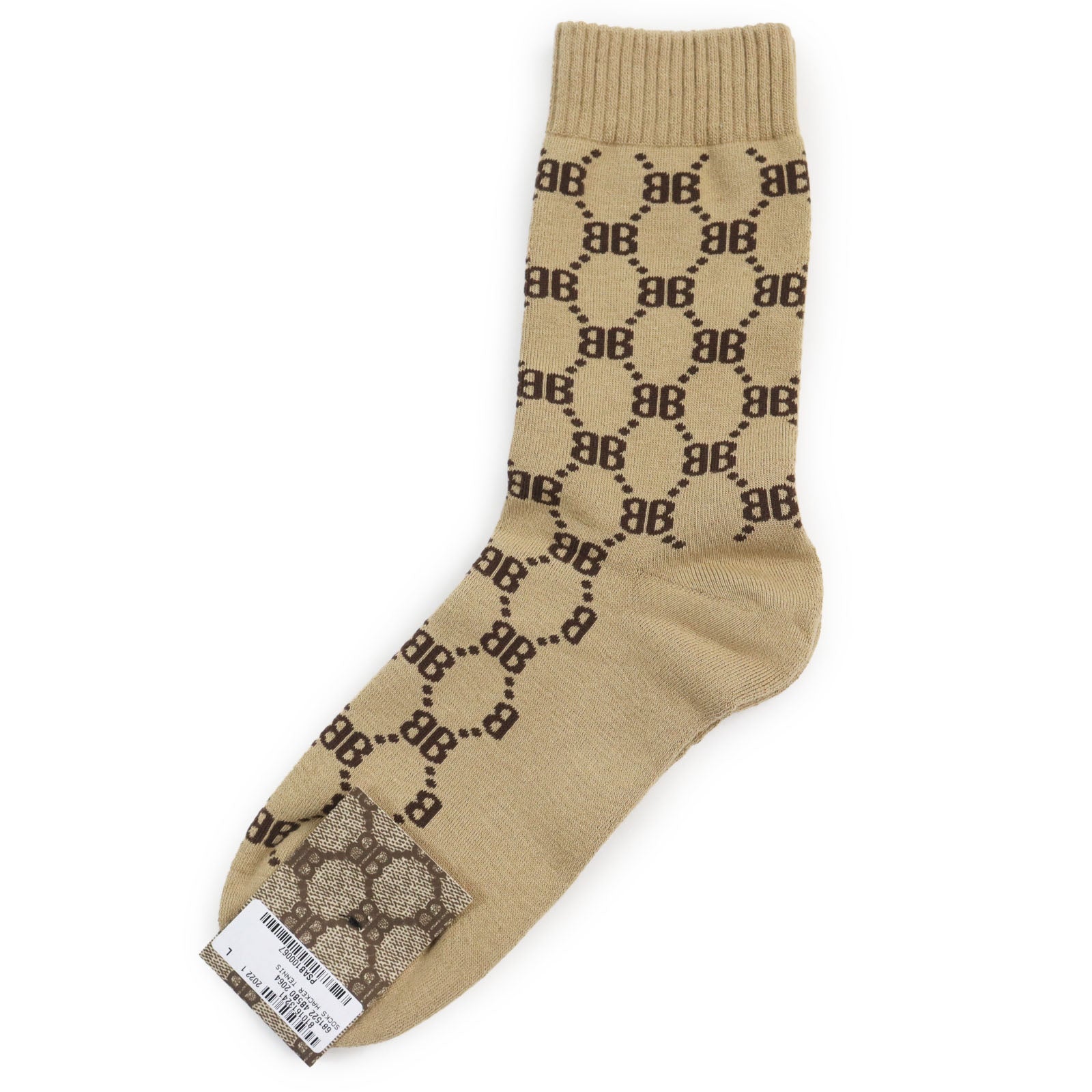 Balenciaga Gucci 2022 BB Logo Socks Brown L