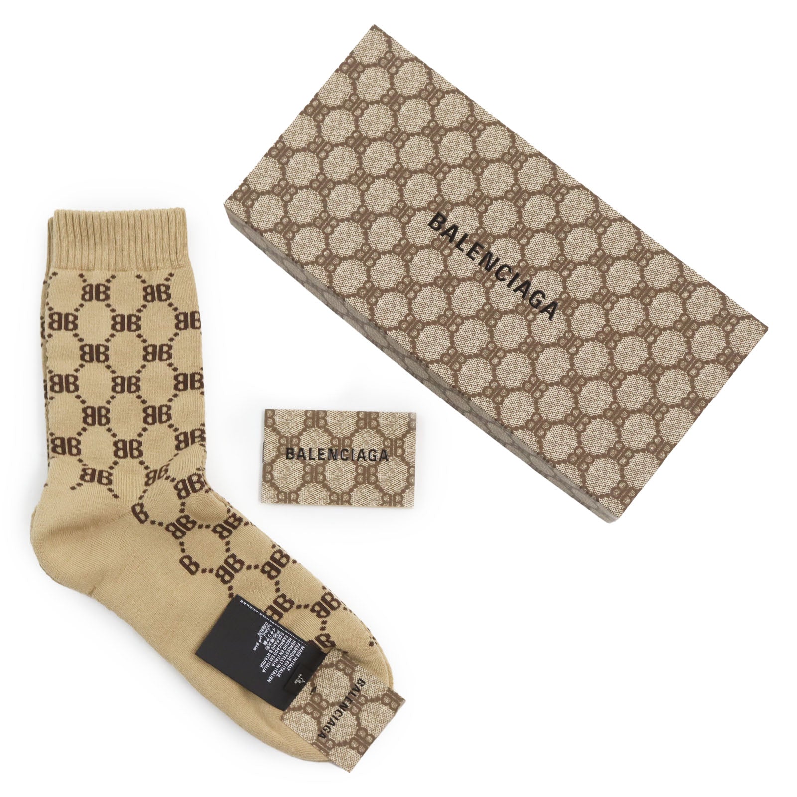 Balenciaga Gucci 2022 BB Logo Socks Brown L