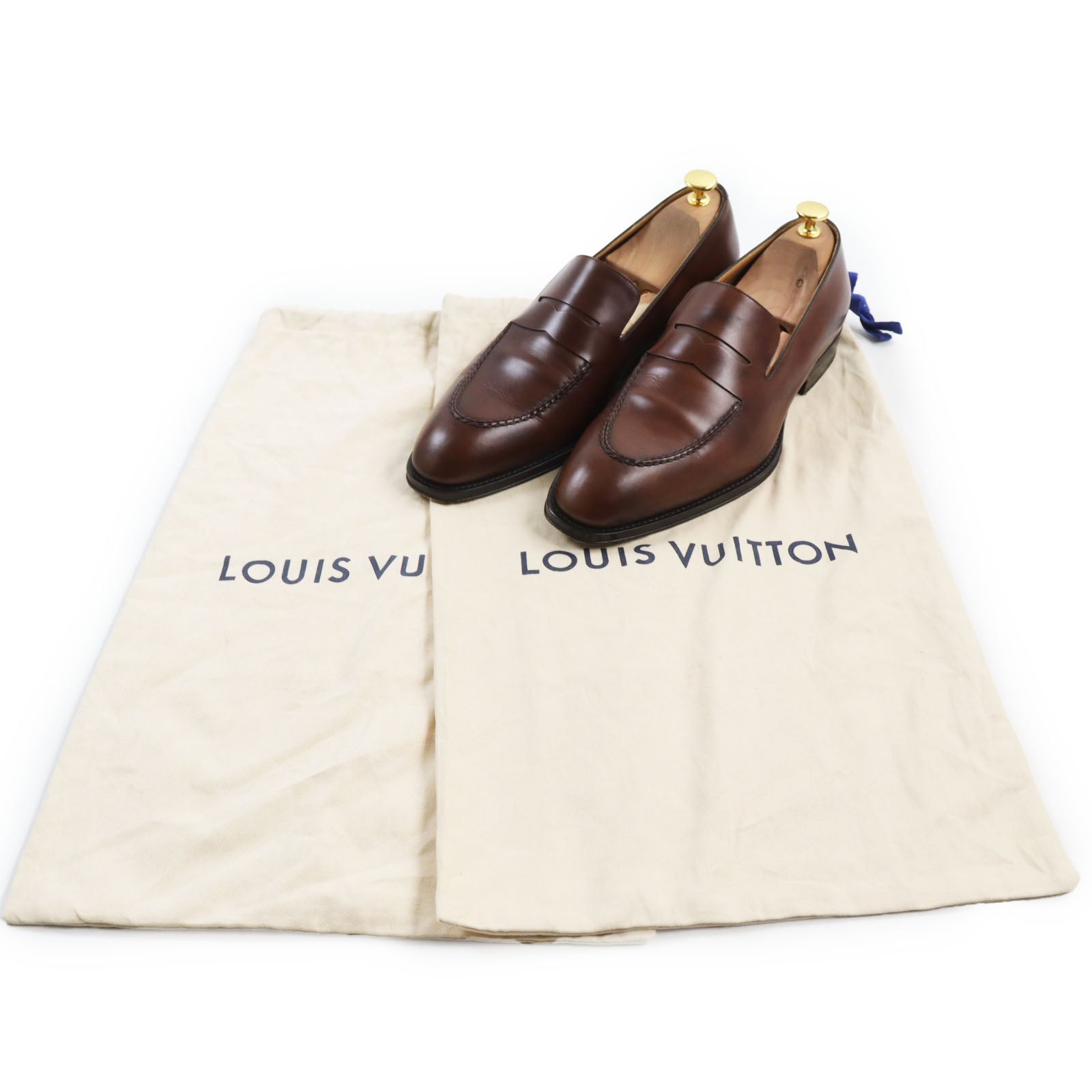 Louis Vuitton Leather Loafers Brown 7.5