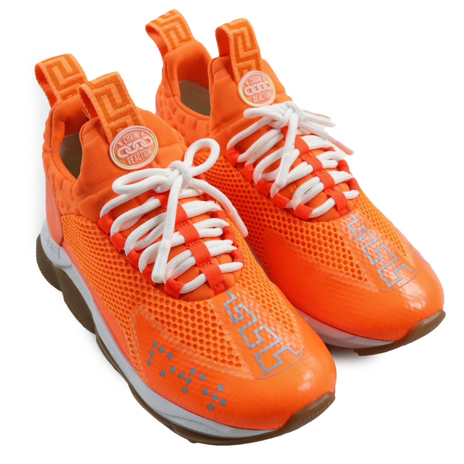 Versace Cross Chainer Sneakers Orange White