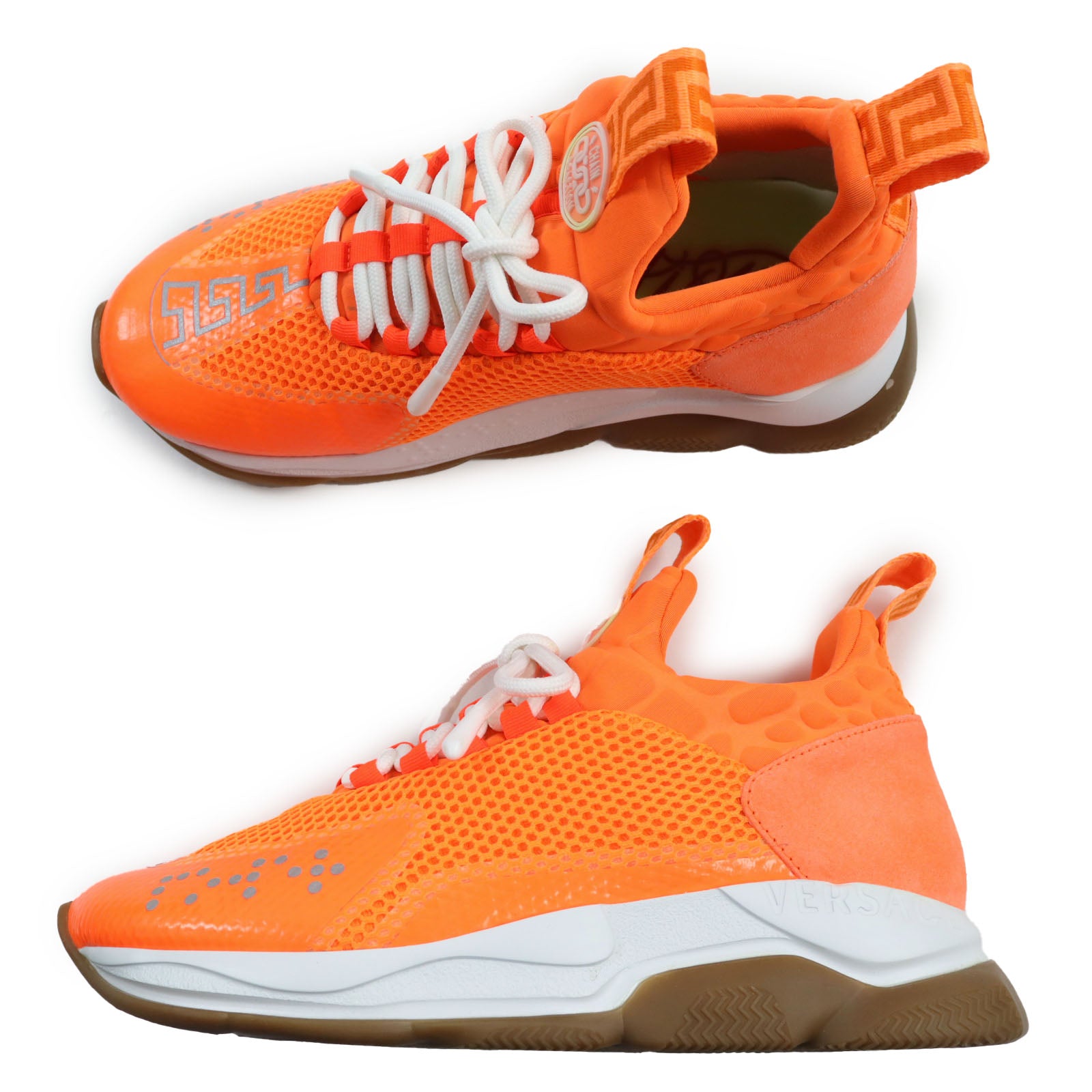 Versace Cross Chainer Sneakers Orange White