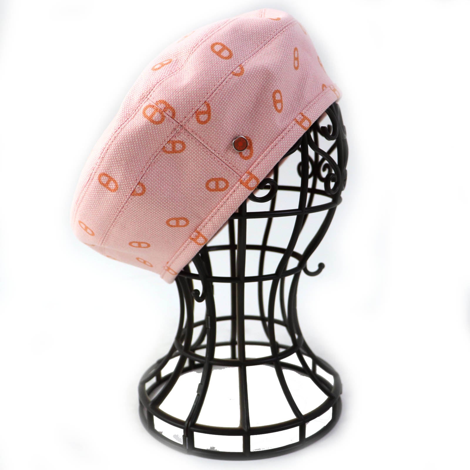 Hermes Chaine d'Ancre Beret Pink Orange 58