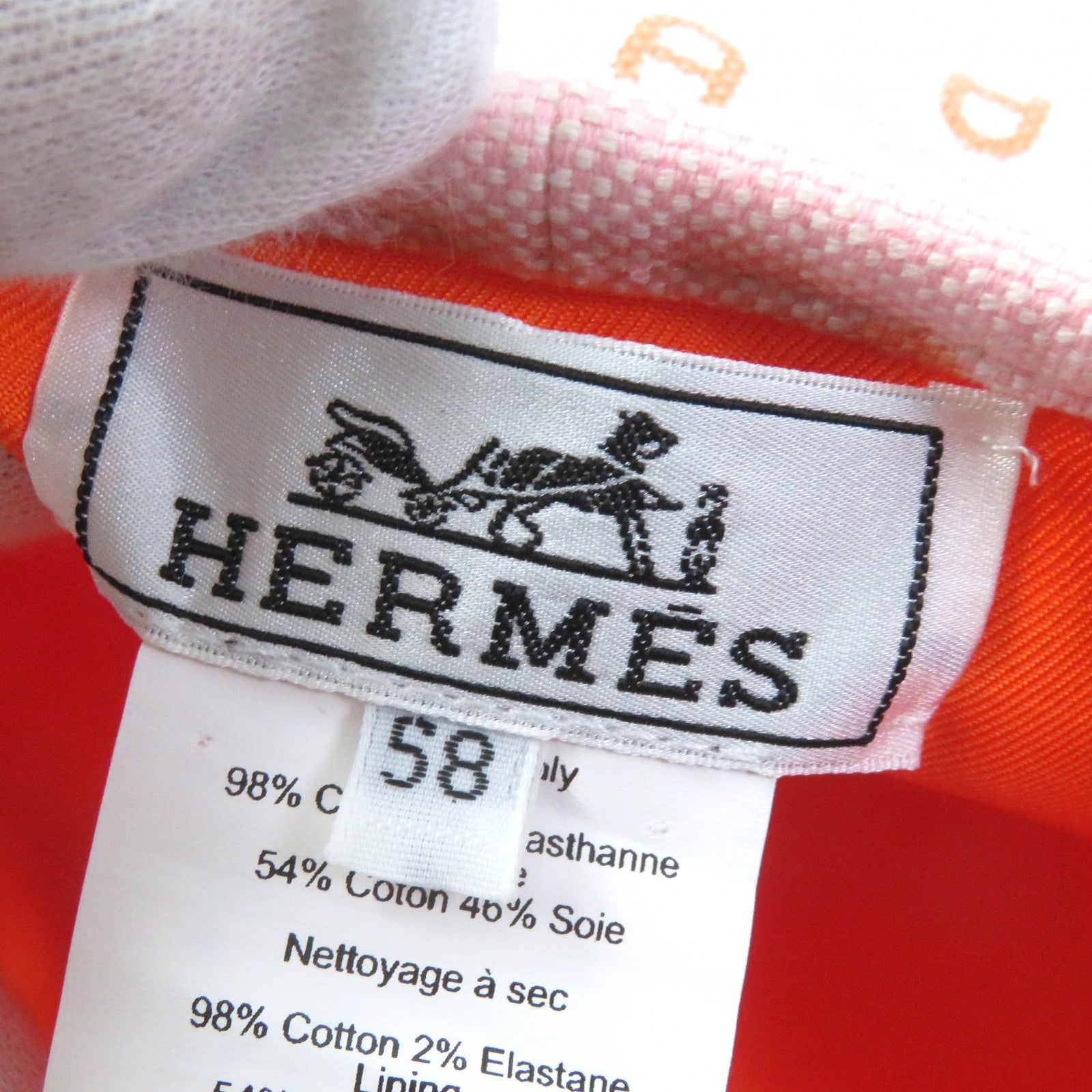 Hermes Chaine d'Ancre Beret Pink Orange 58