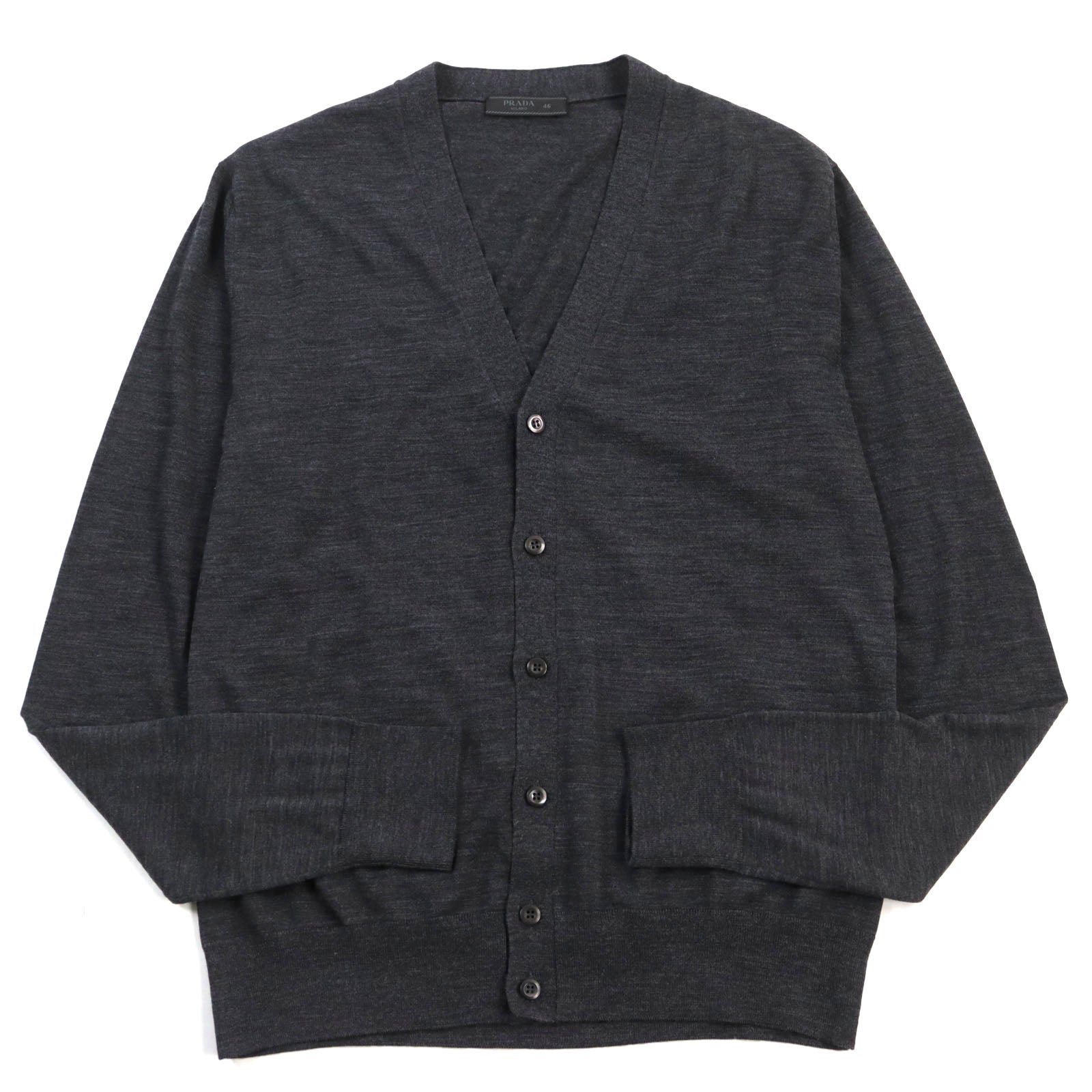 Prada Wool V-Neck Cardigan Gray 46