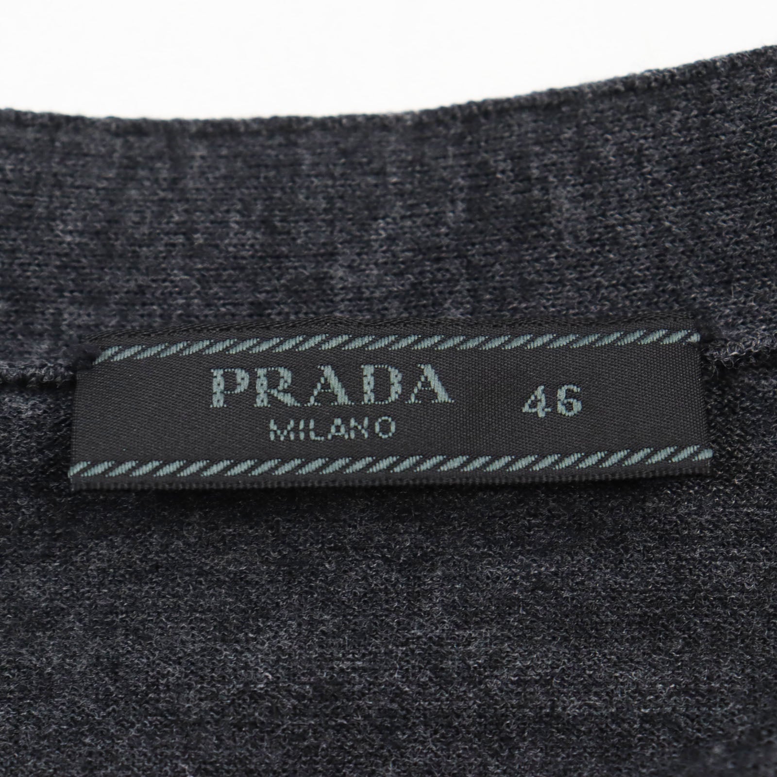 Prada Wool V-Neck Cardigan Gray 46