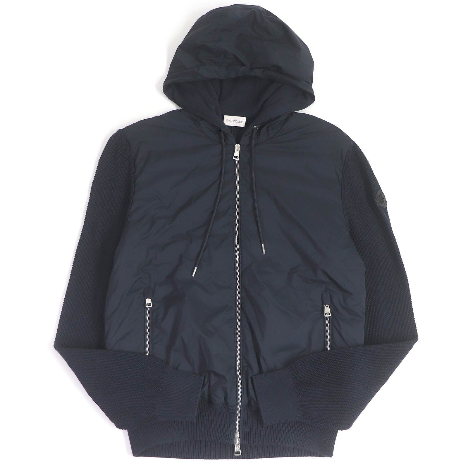 Moncler Cardigan Tricot Down Jacket Navy L