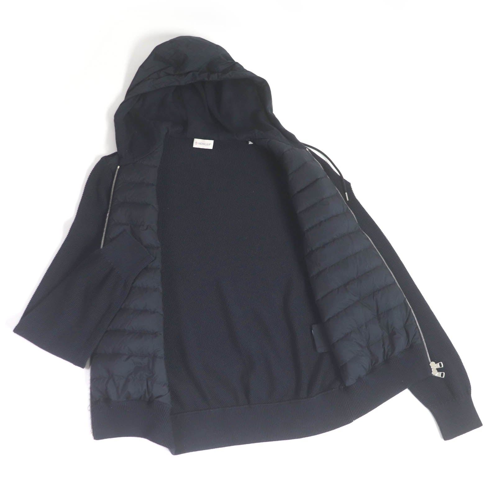 Moncler Cardigan Tricot Down Jacket Navy L