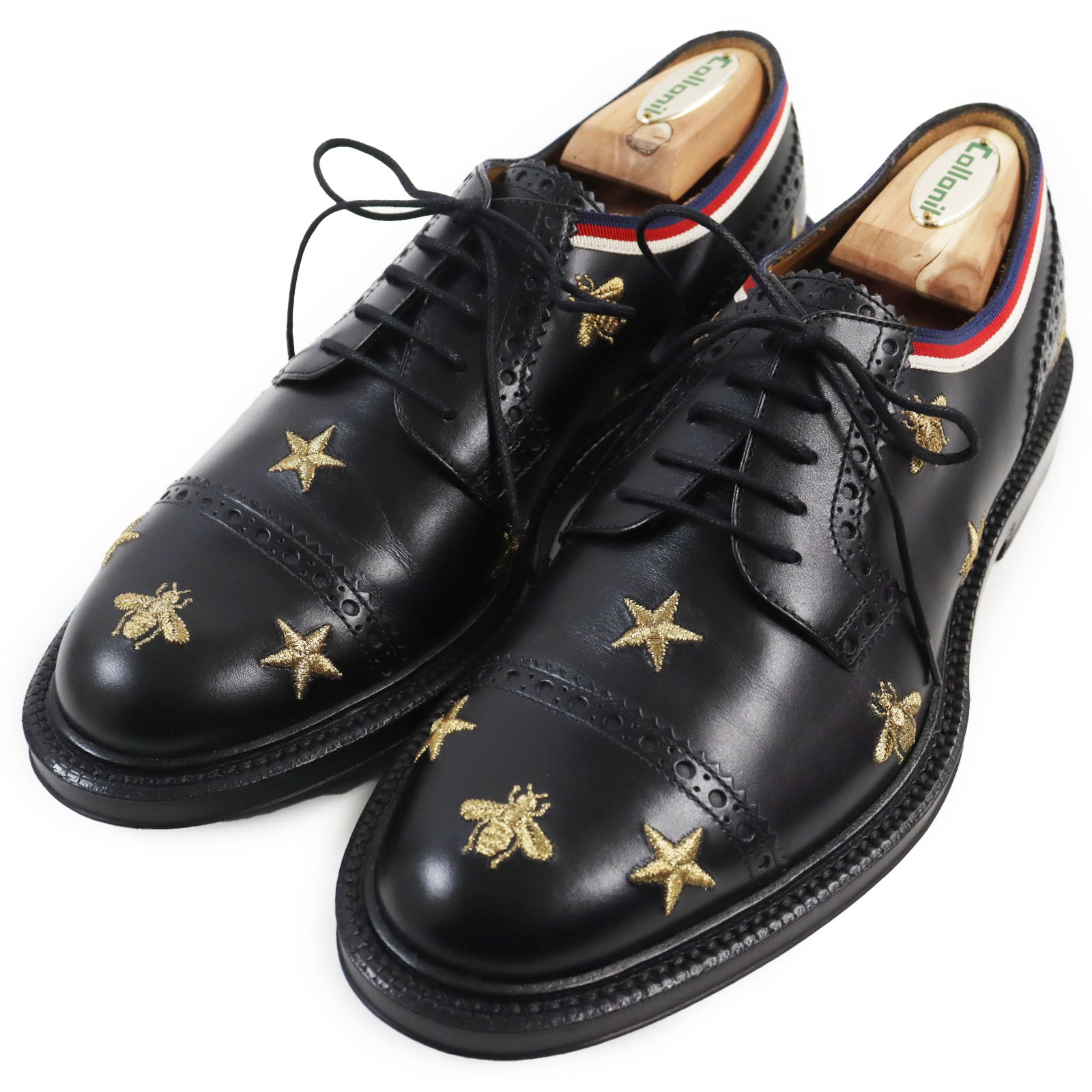 Gucci Leather Shoes 6.5 Bee Star Embroidery