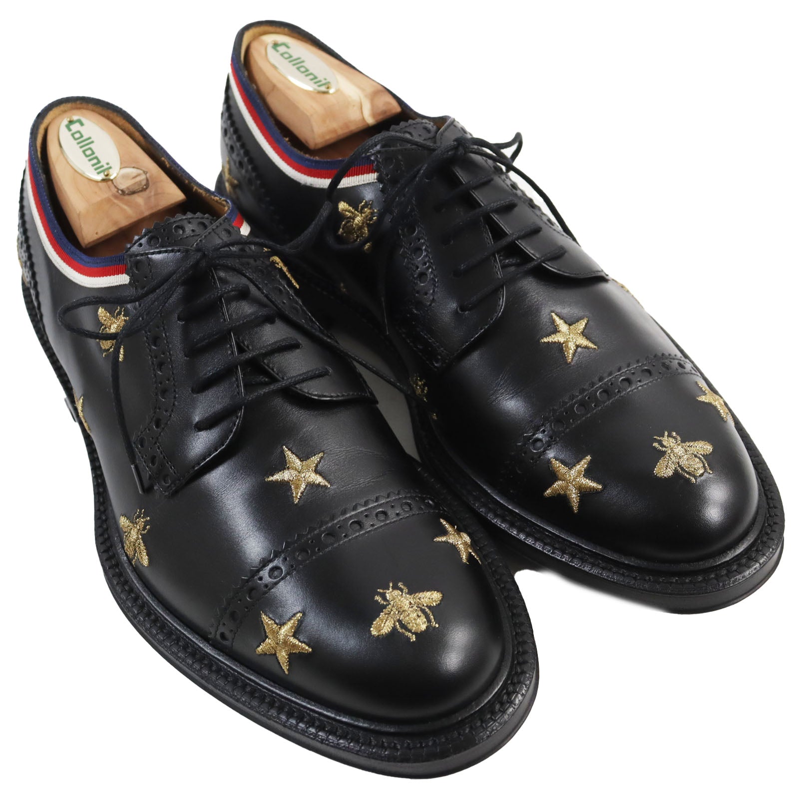 Gucci Leather Shoes 6.5 Bee Star Embroidery