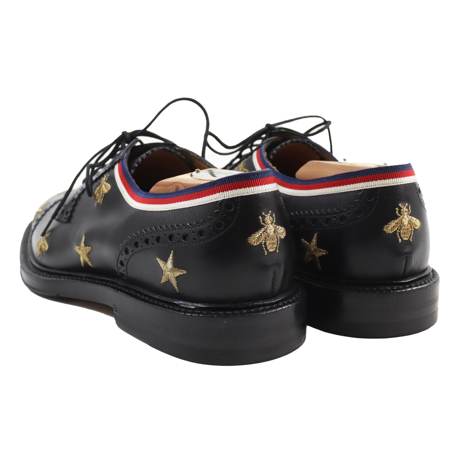 Gucci Leather Shoes 6.5 Bee Star Embroidery