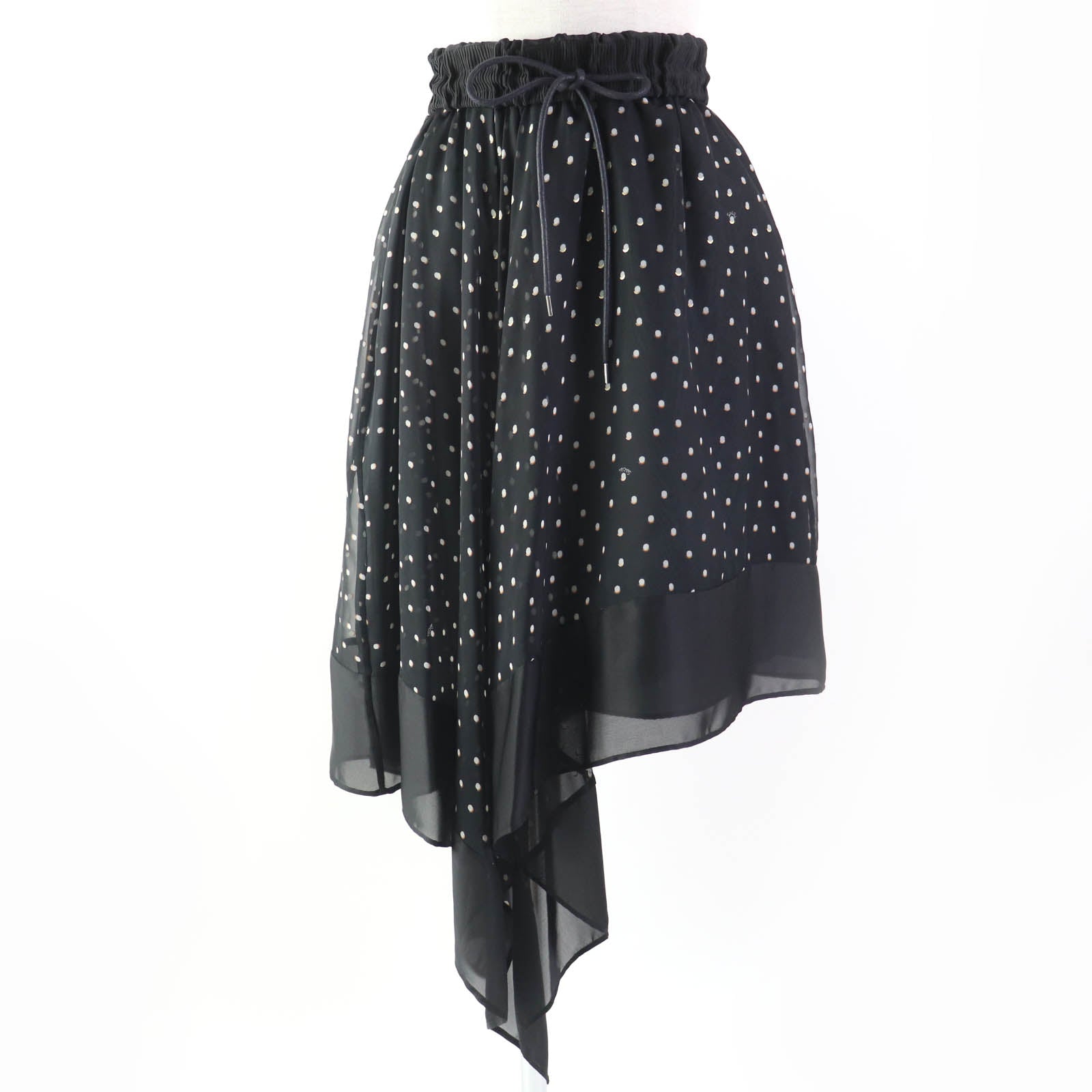 Sacai Dot Pattern Asymmetric Flare Skirt