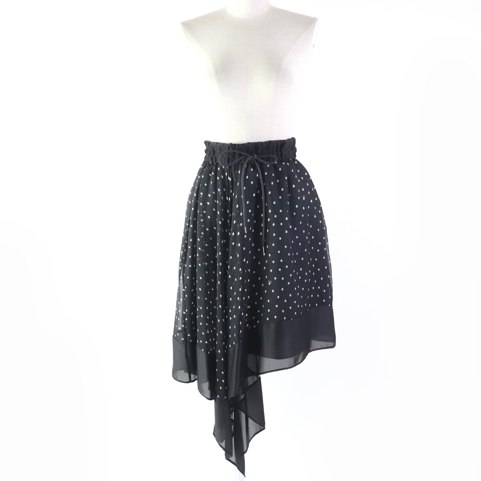 Sacai Dot Pattern Asymmetric Flare Skirt