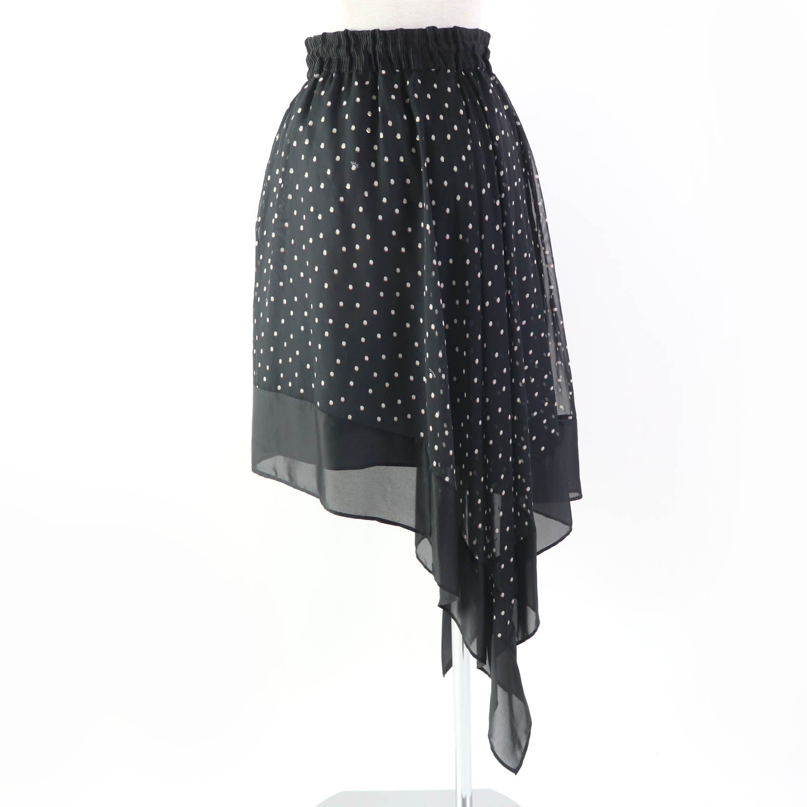 Sacai Dot Pattern Asymmetric Flare Skirt