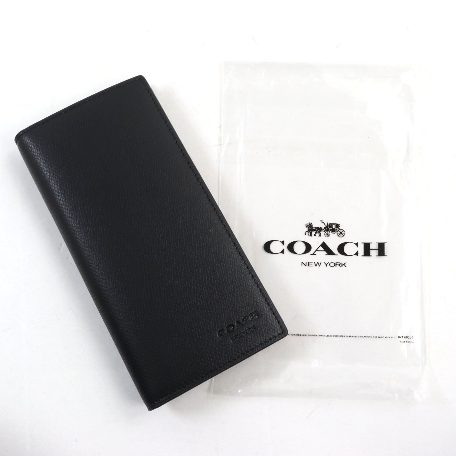 COACH F74978 Logo Engraved Long Wallet Black