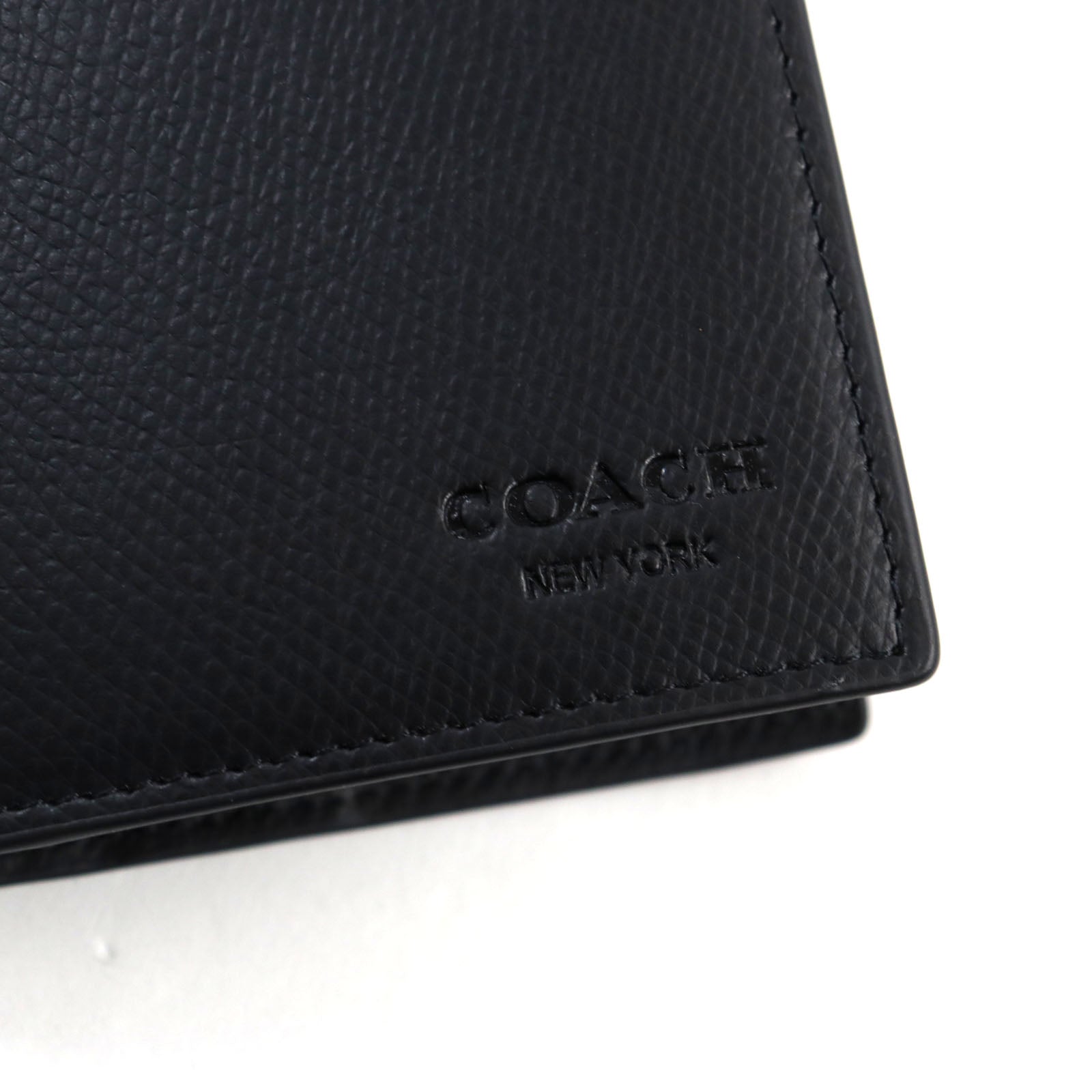 COACH F74978 Logo Engraved Long Wallet Black