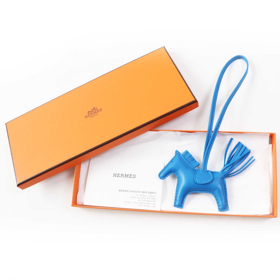 HERMES Rodeo Charm PM Blue Zanzibar U Stamp